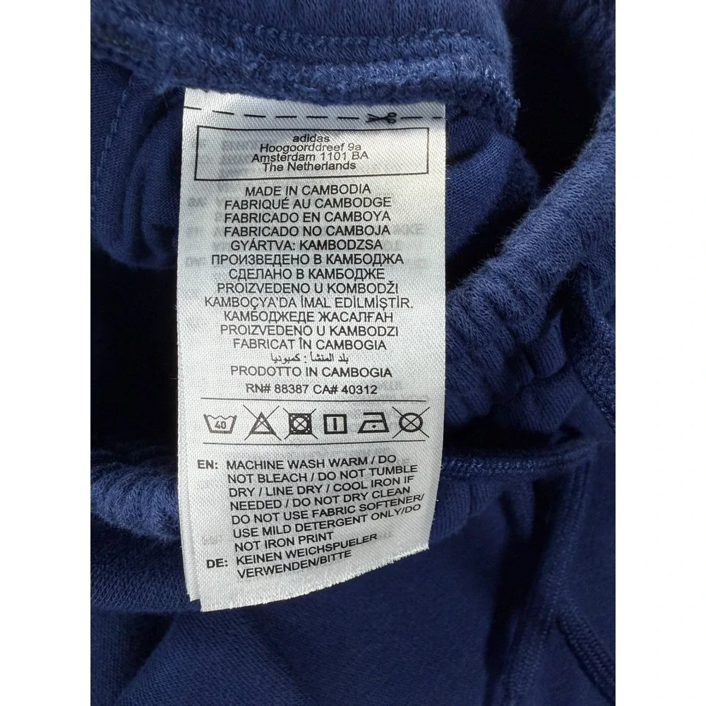 Adidas Mens Small‎ Blue Fleece Sweatpants Wide Leg Athletic Lounge Pants